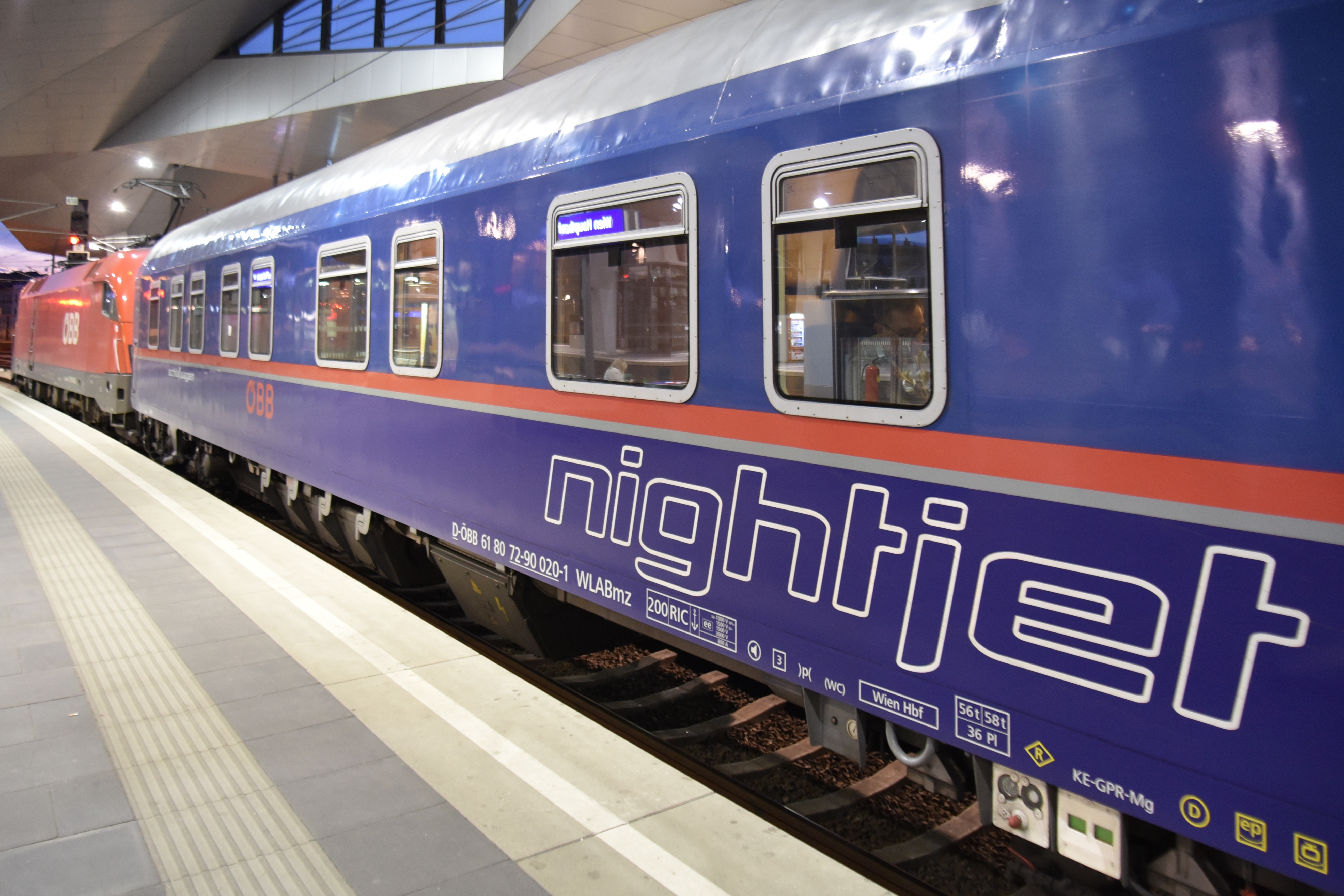 Nightjet sleeper train, Europe